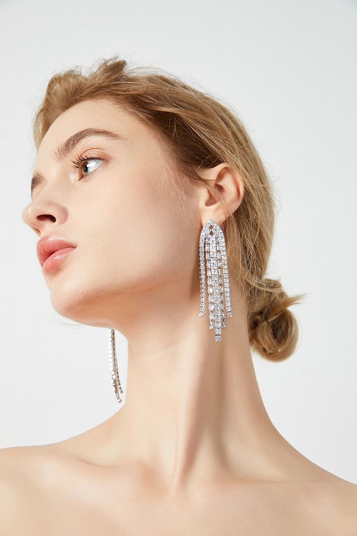 Cascading Elegance Crystal Earrings