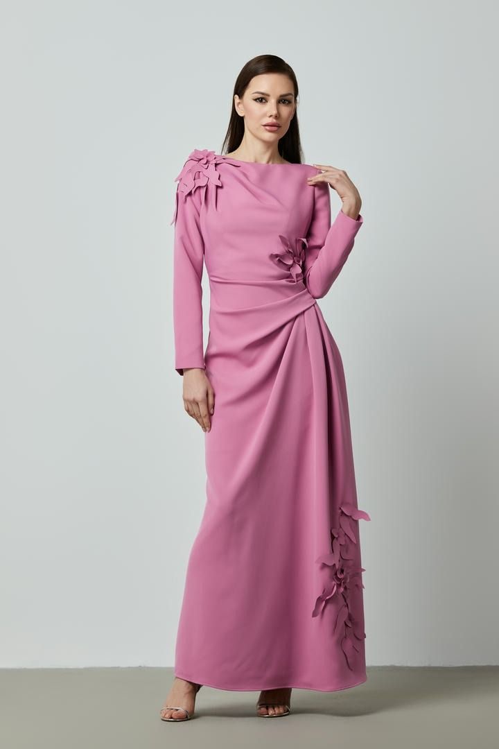 Long sleeves embellished dress