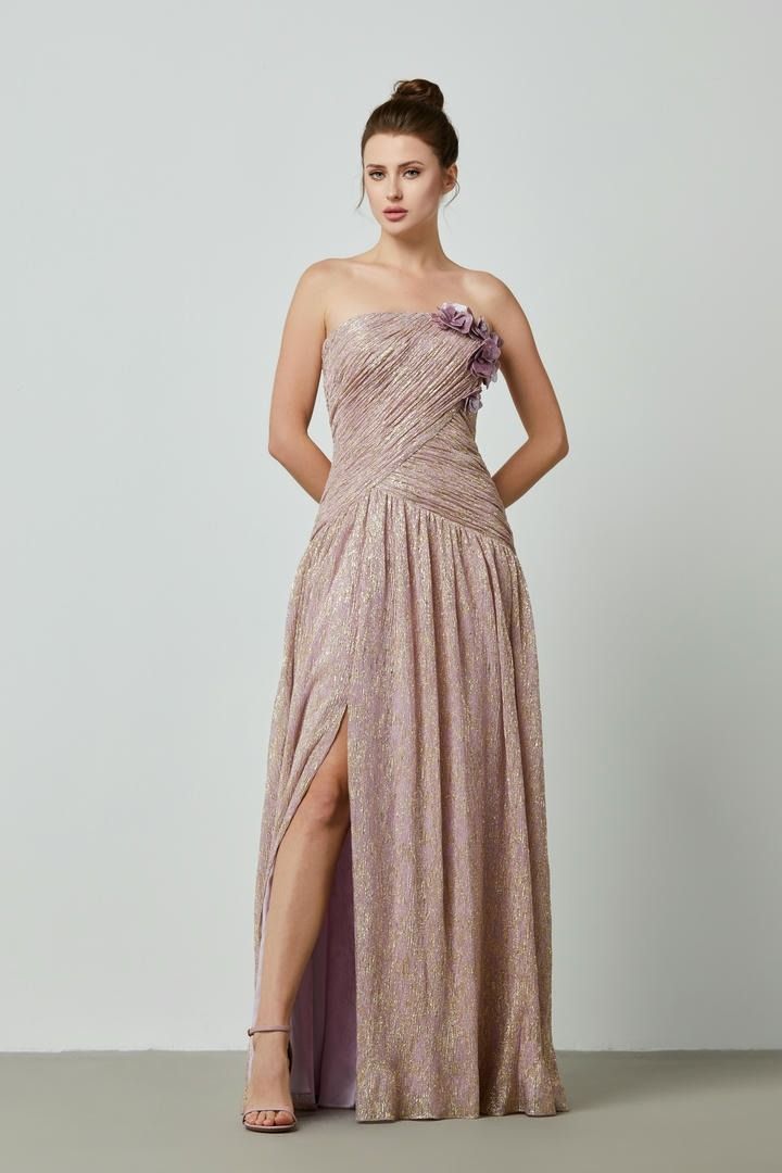 Metallic pleated dres
