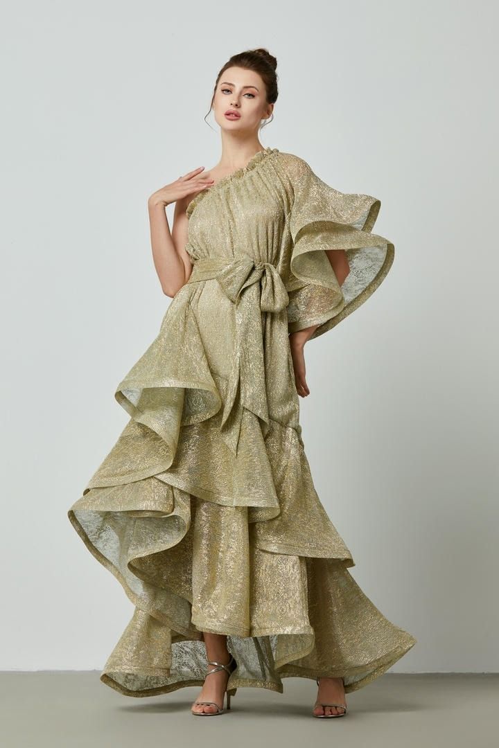 Ruffled mesh dress