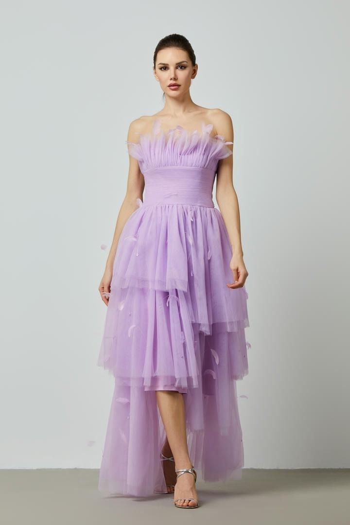 feather applique dress