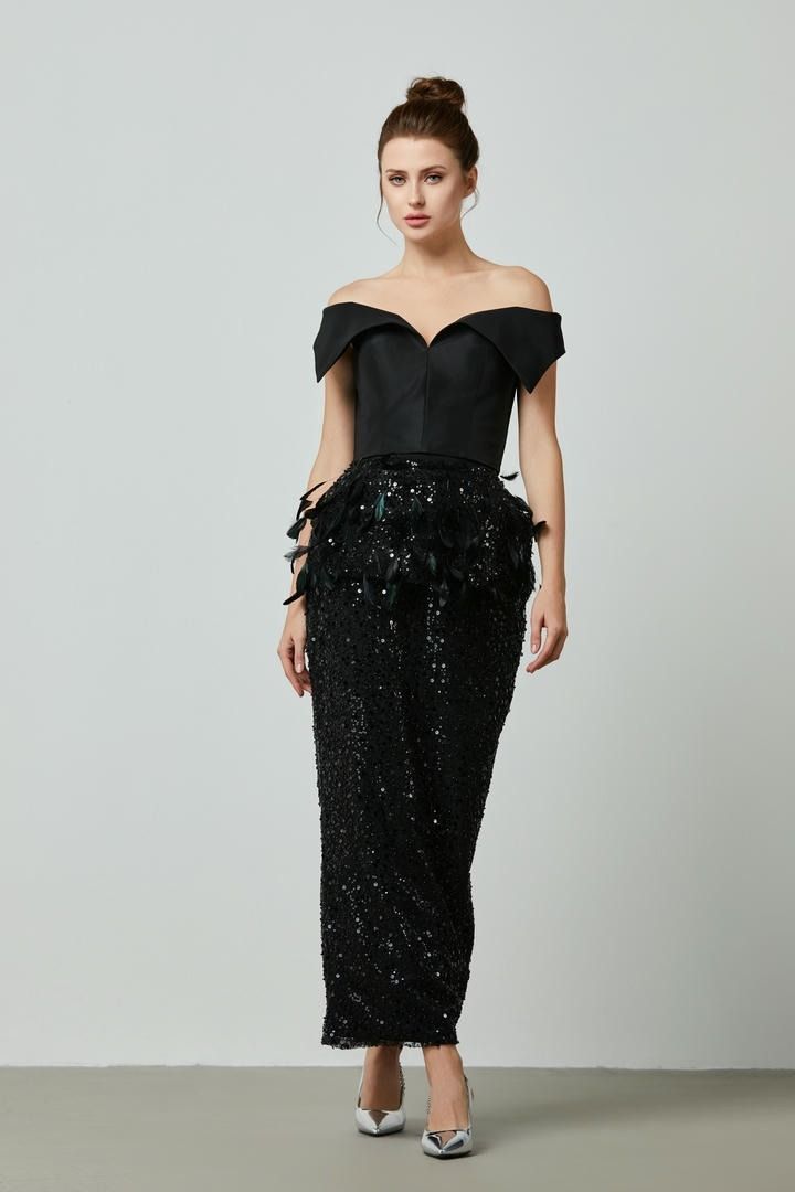 sequin and feathers dress