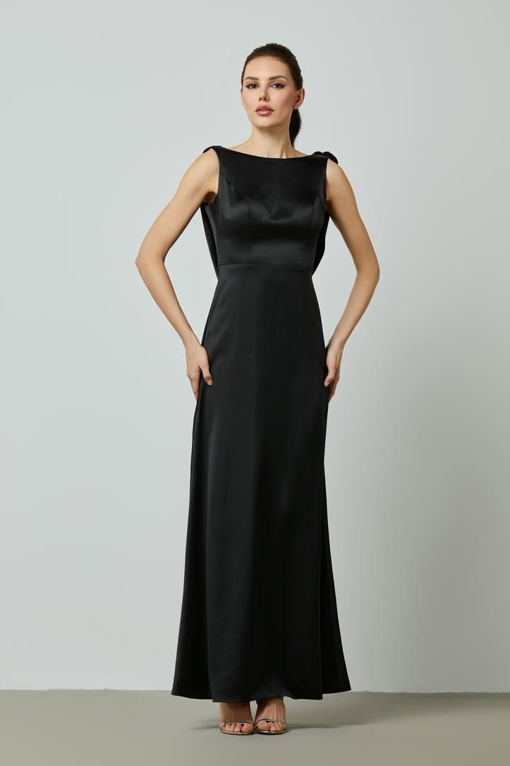 Fit and flare satin dress