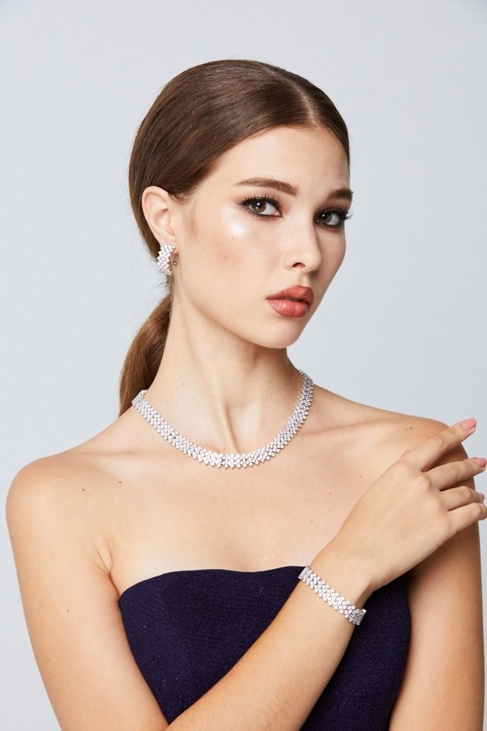 Silver Crystal Trio Set