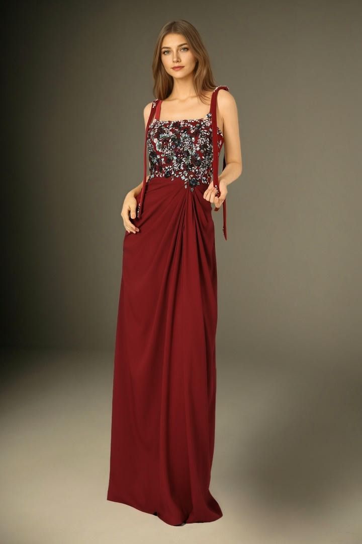Crimson Bloom Gown