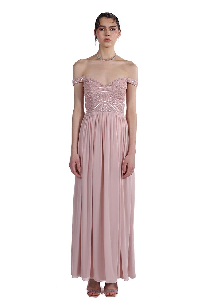 Embroidered bustier dress
