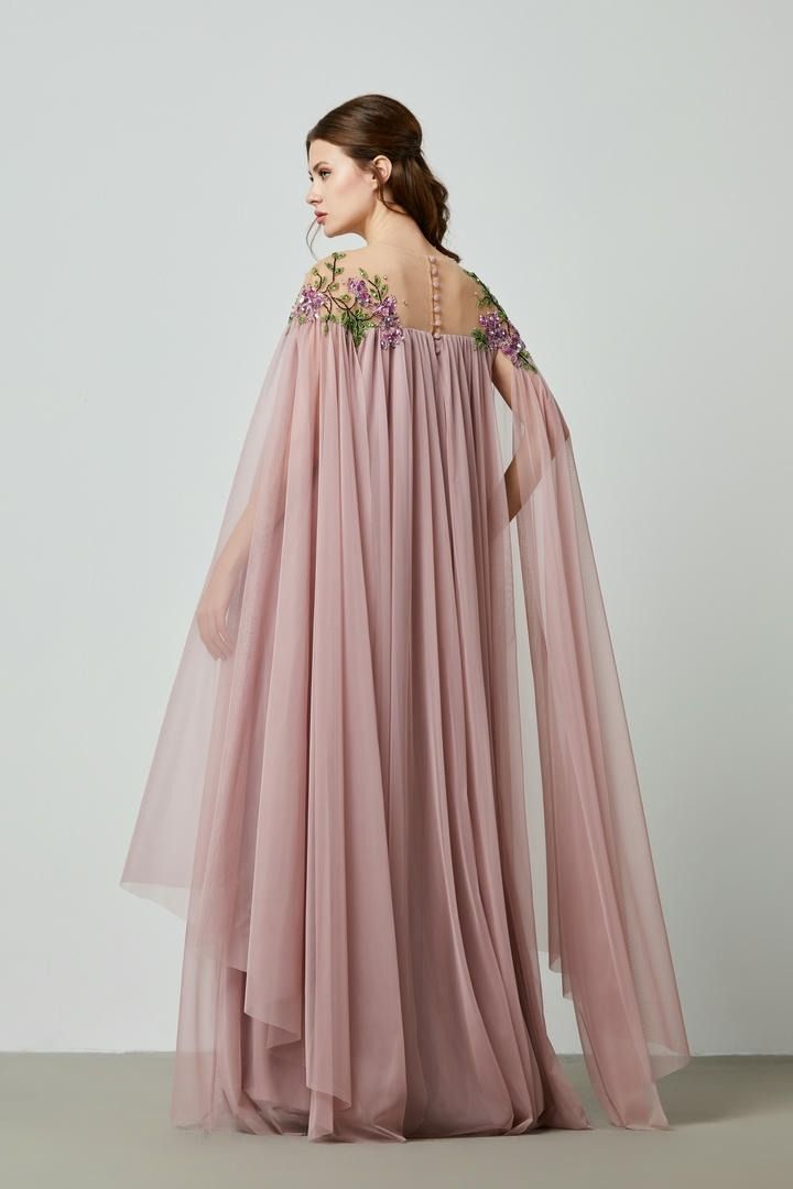 Cape embellished dress