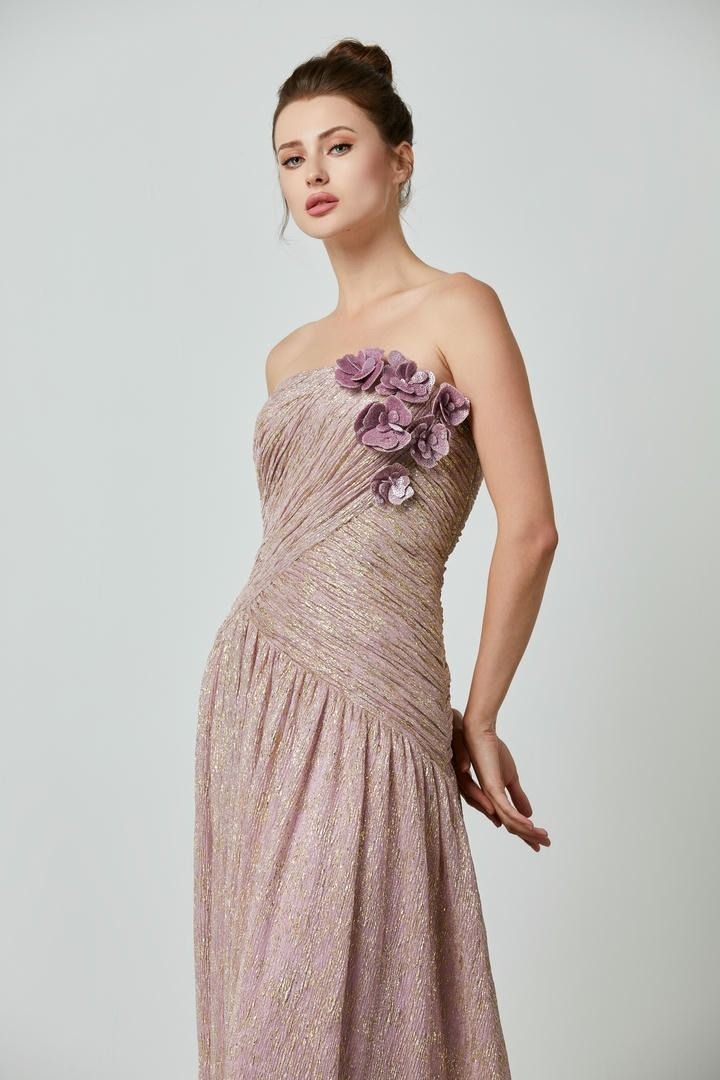 Metallic pleated dres