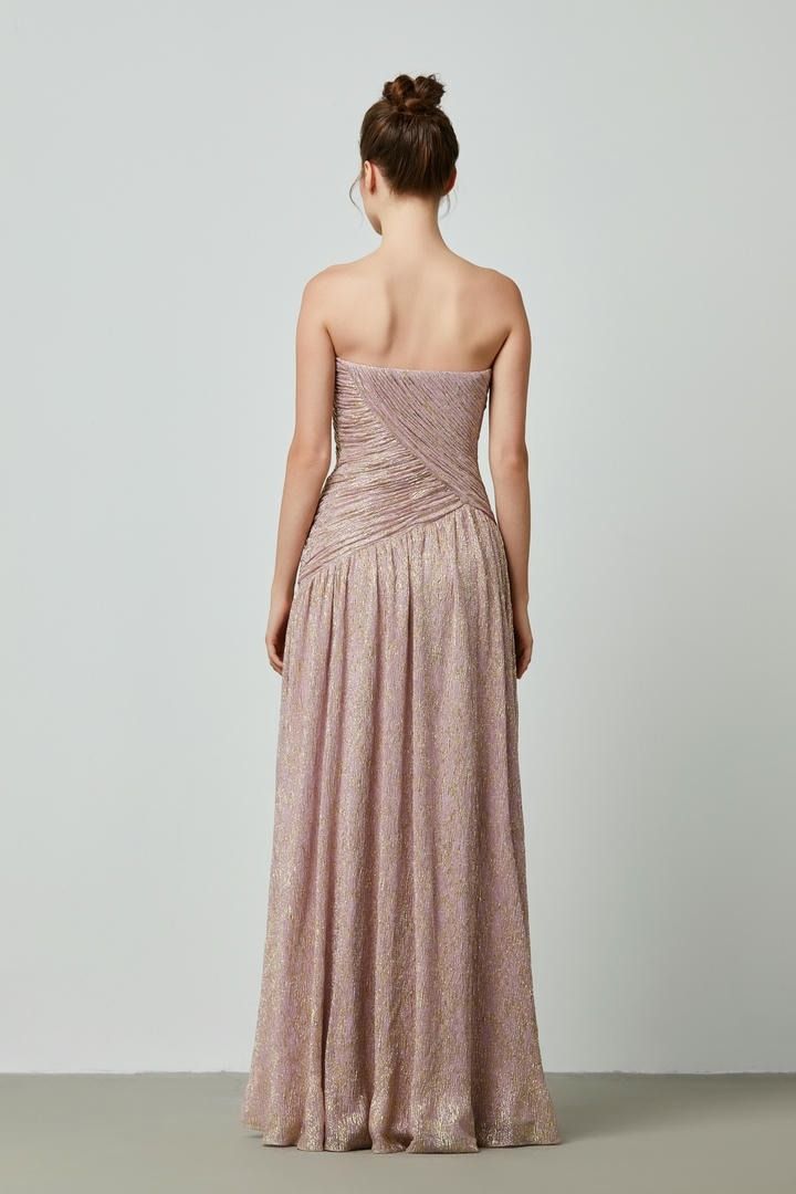 Metallic pleated dres