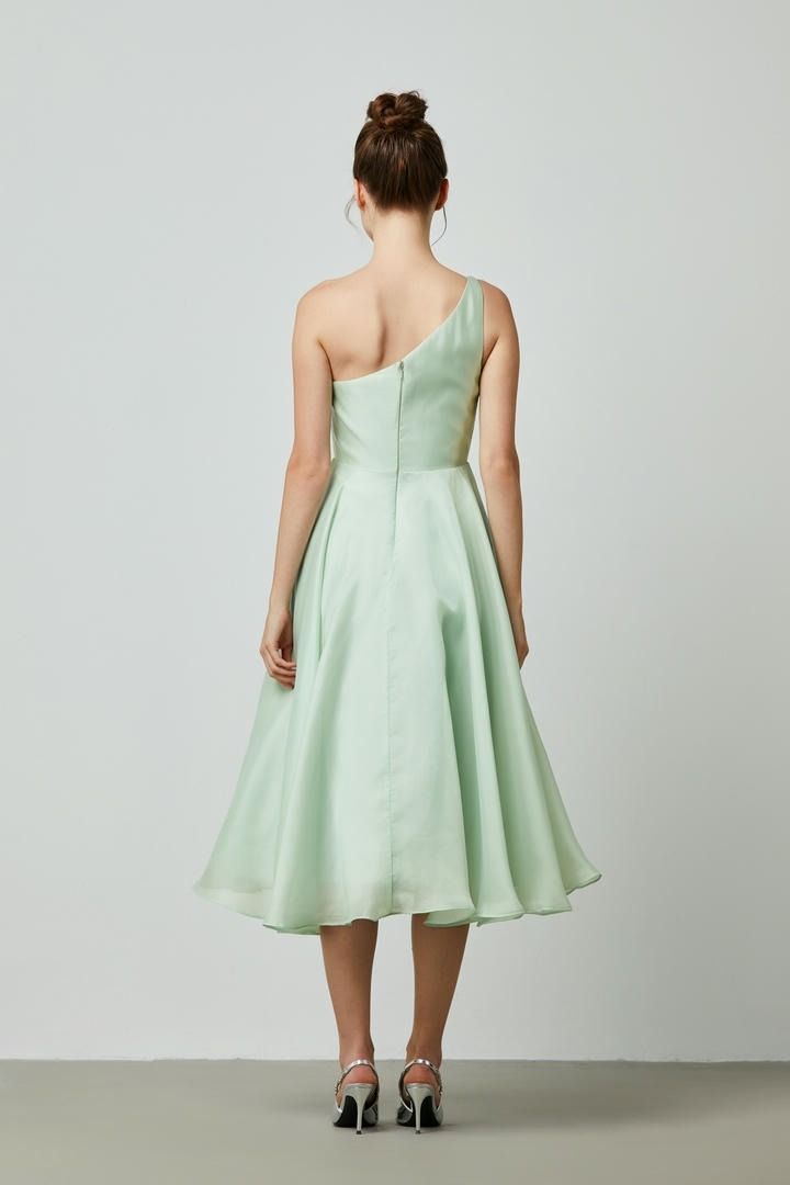 Asymmetrical neckline dress