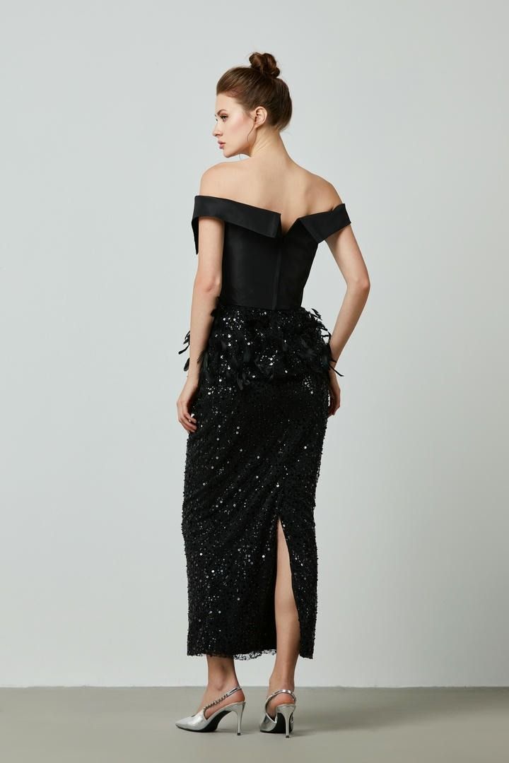 sequin and feathers dress
