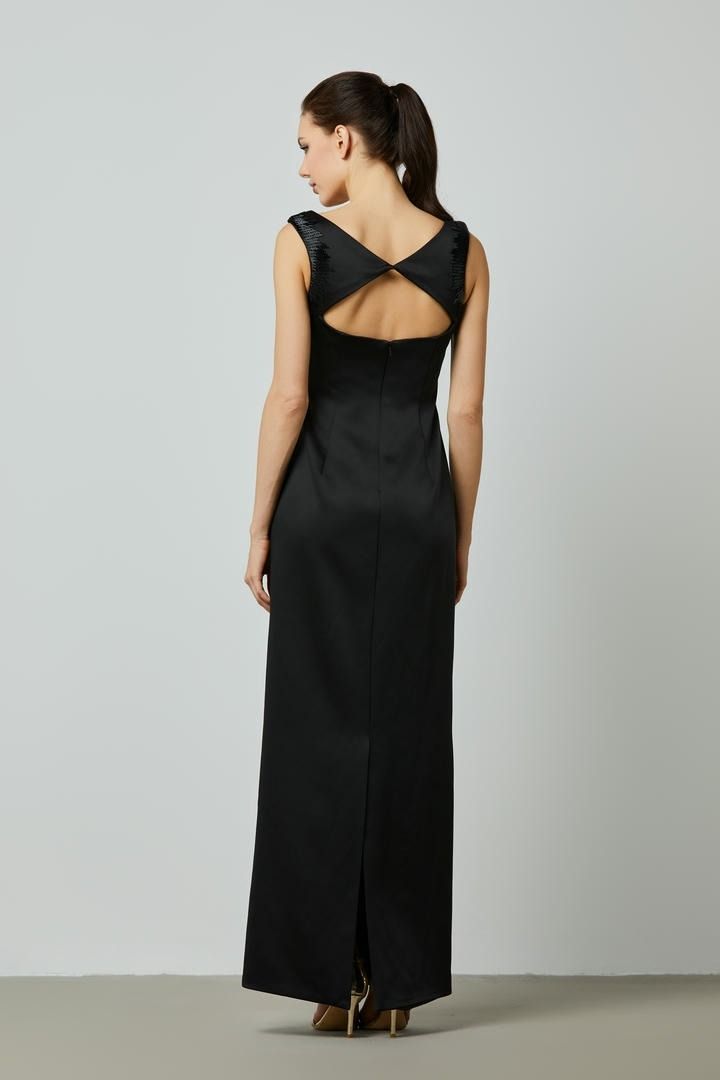 Column embellished dress