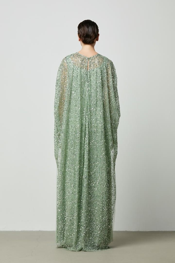 Beads Cape embellishment dress