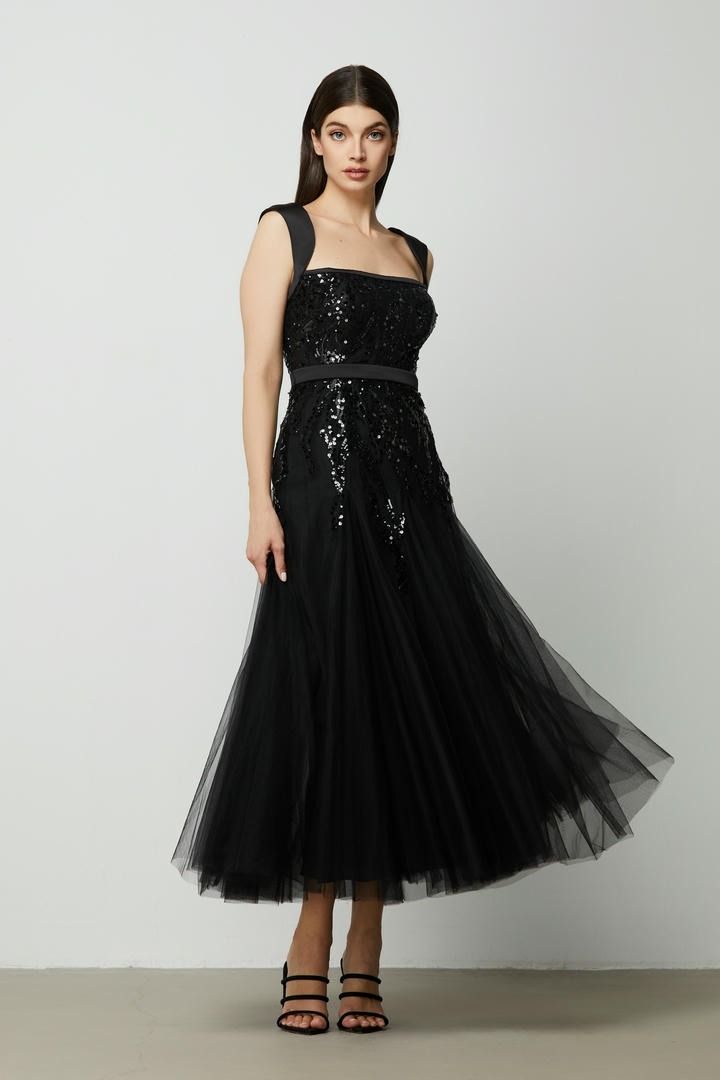 Embellished mesh dress