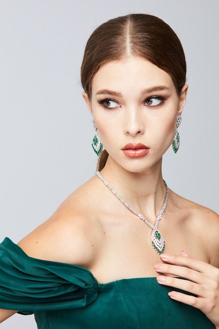 Emerald Glow Necklace Set