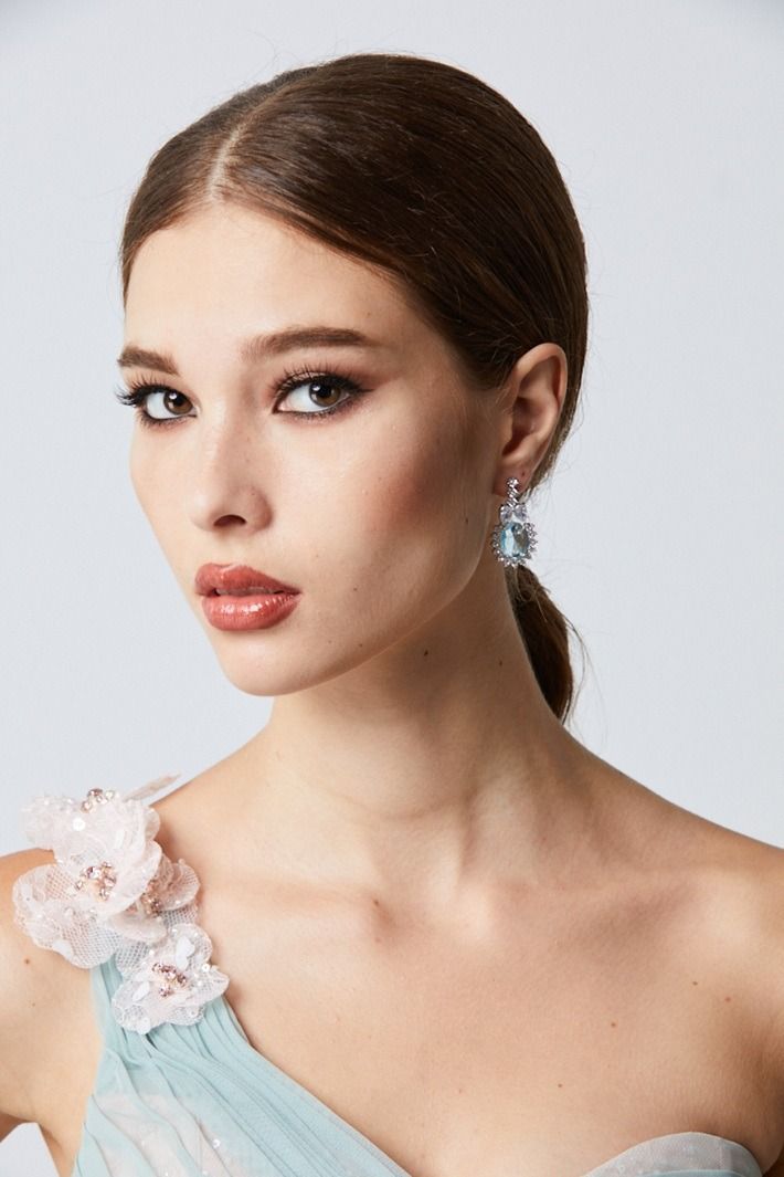 Silver Blue Drop Earrings