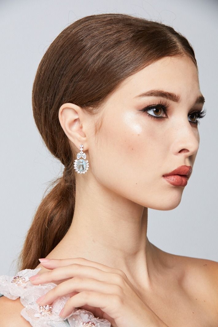 Silver Blue Drop Earrings