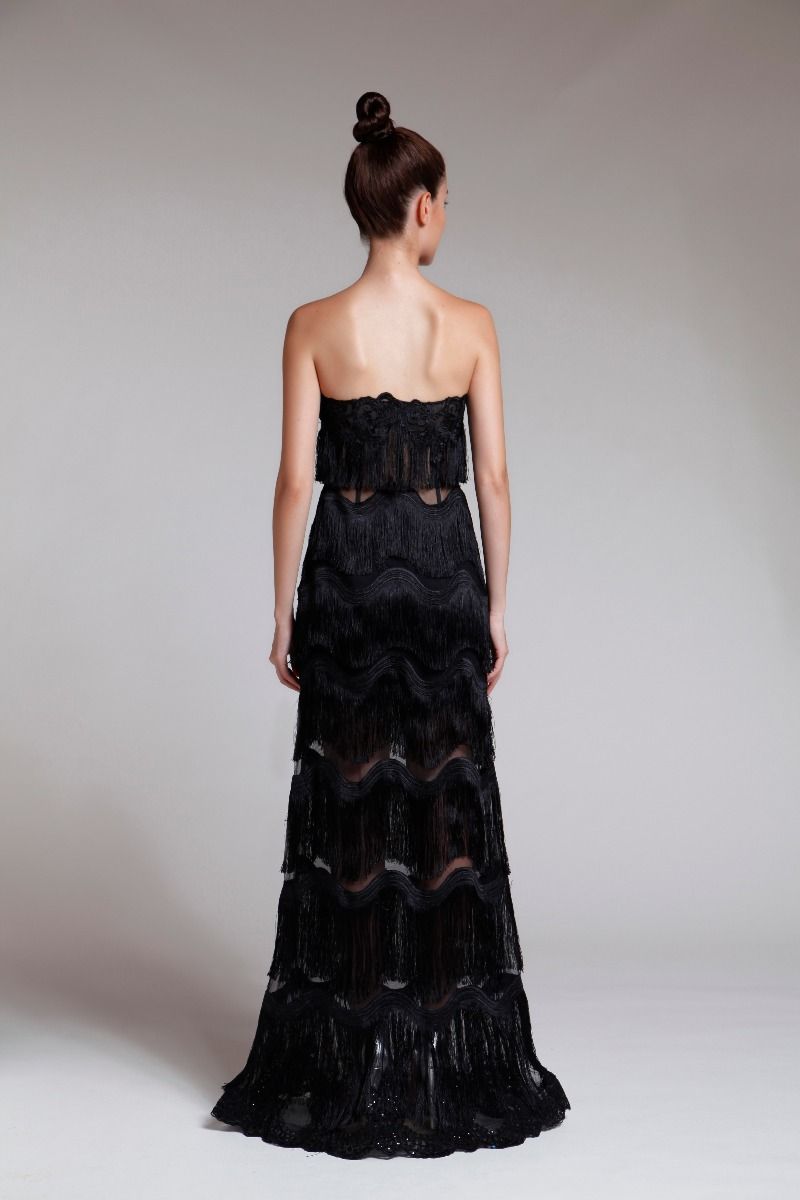 Fringe tiered dress