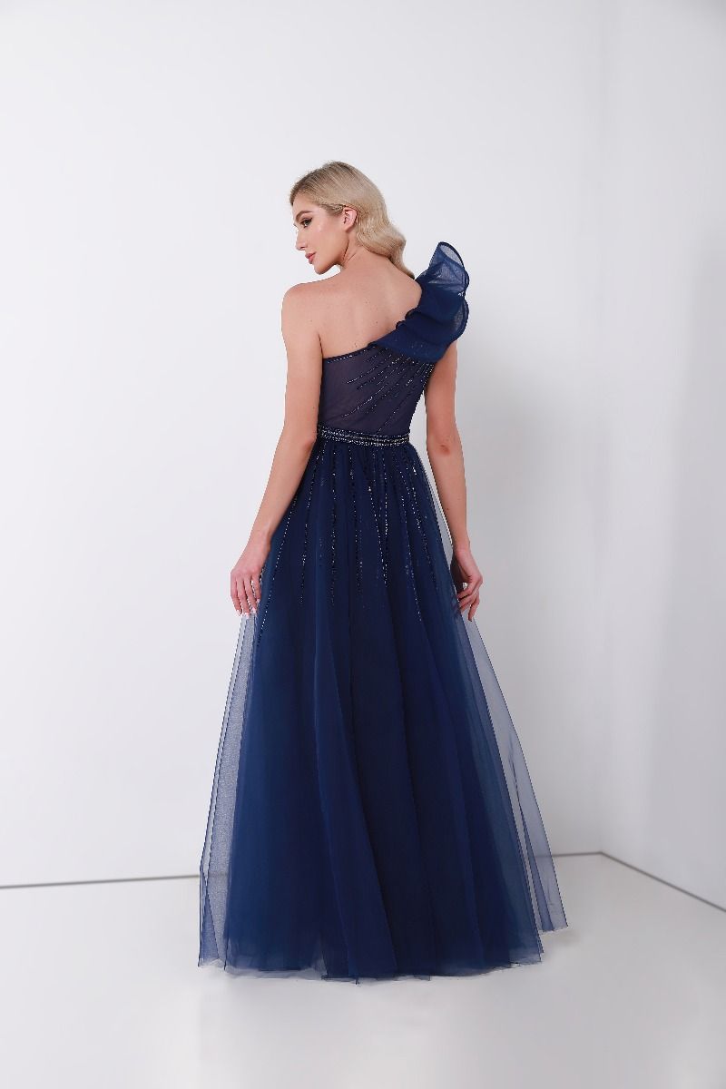 Ruffled one shoulder dress