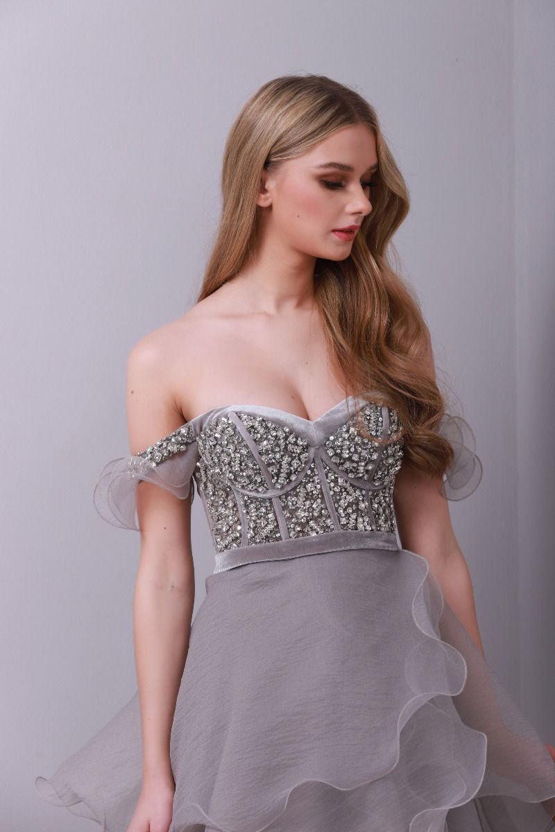 Rhinestones embellishment dress