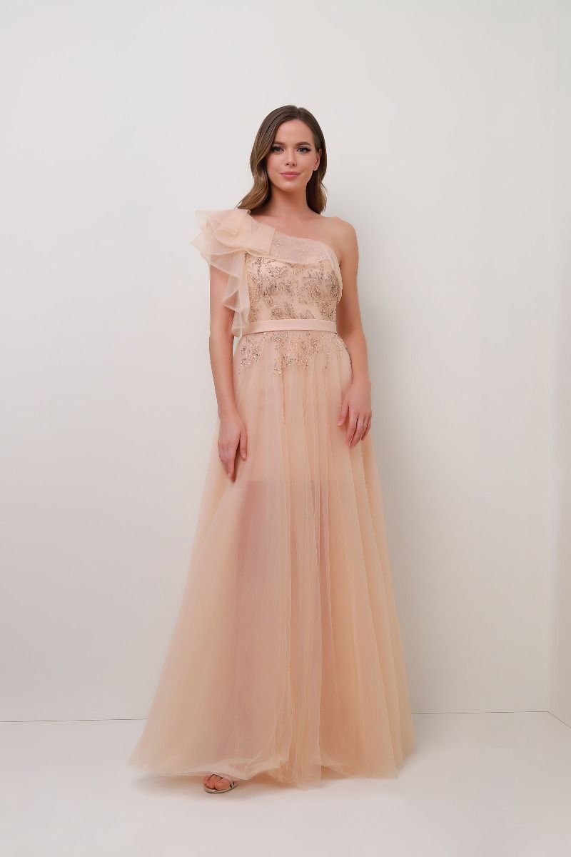 One shoulder embellished dress