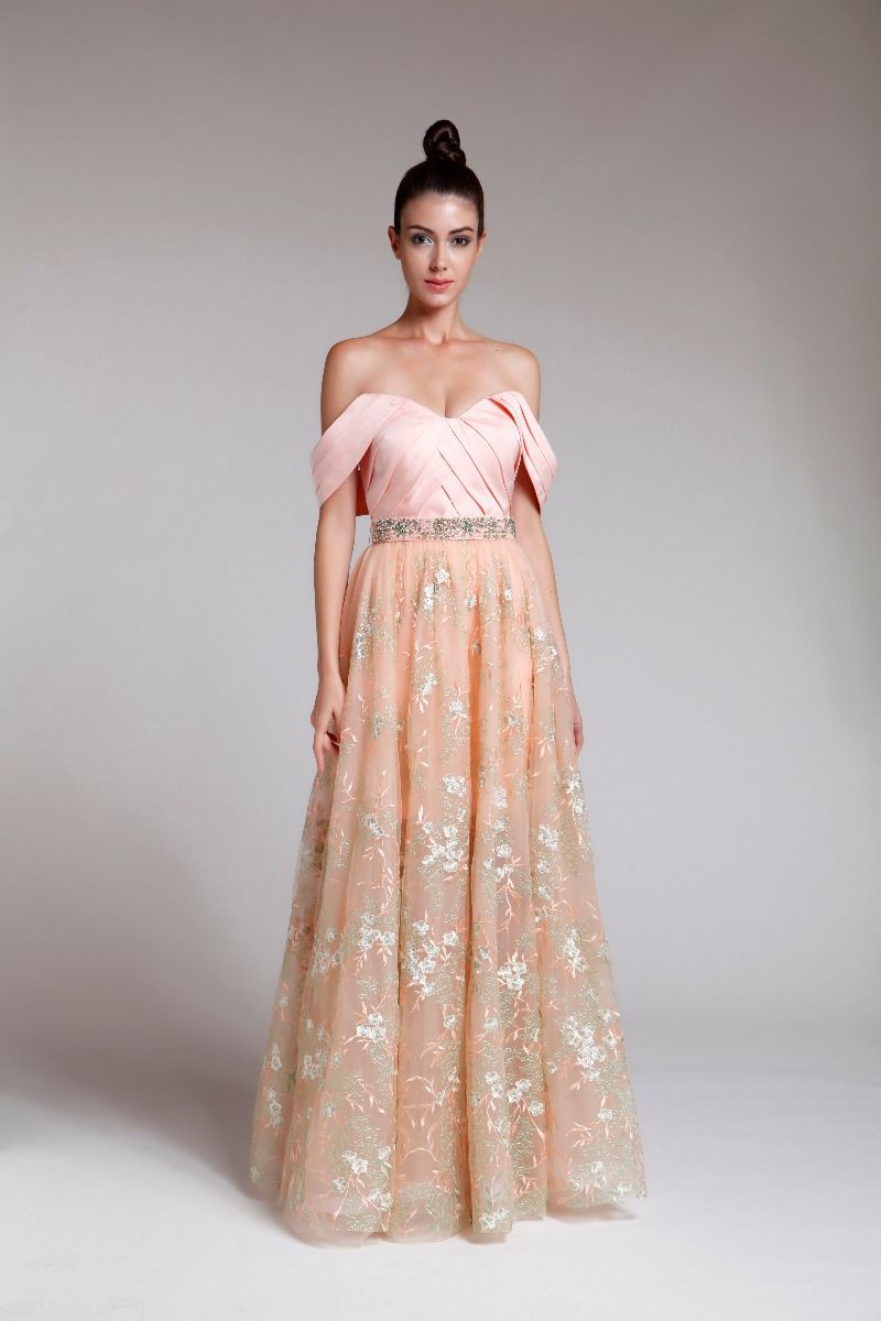 Off shoulder lace inserts dress