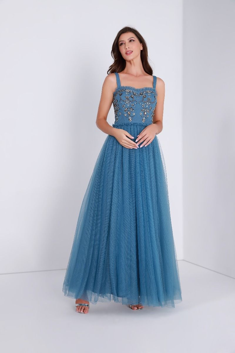 vivid flare, Rhinestones embellishment dress
