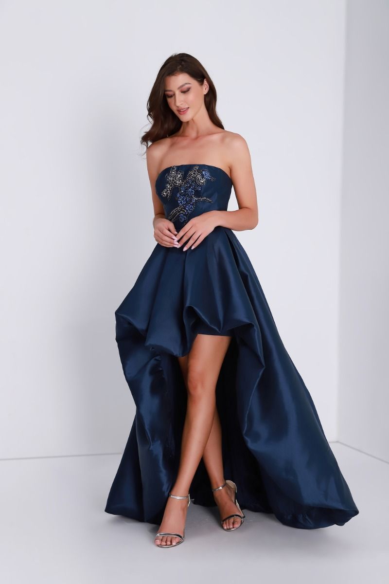 Embellished high-low hem dress
