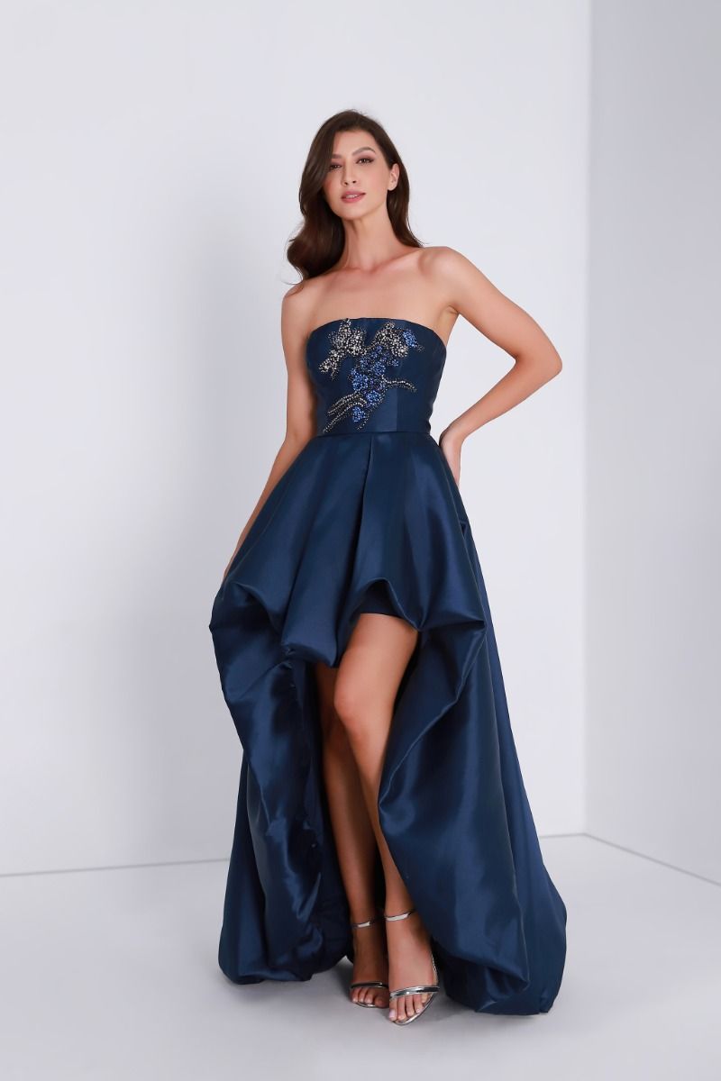 Embellished high-low hem dress