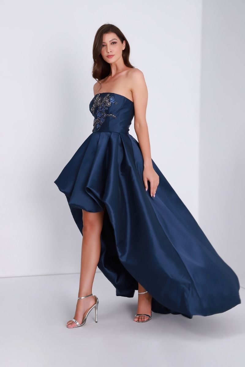 Embellished high-low hem dress