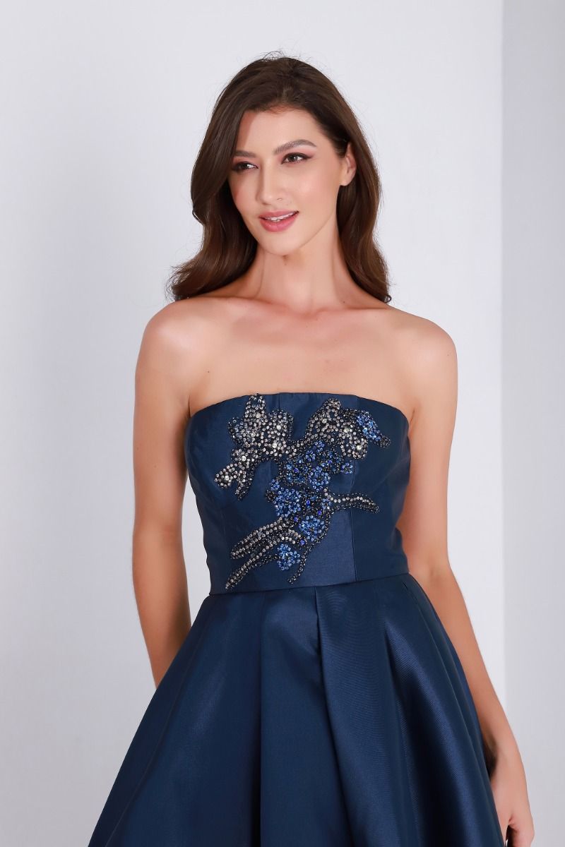 Embellished high-low hem dress