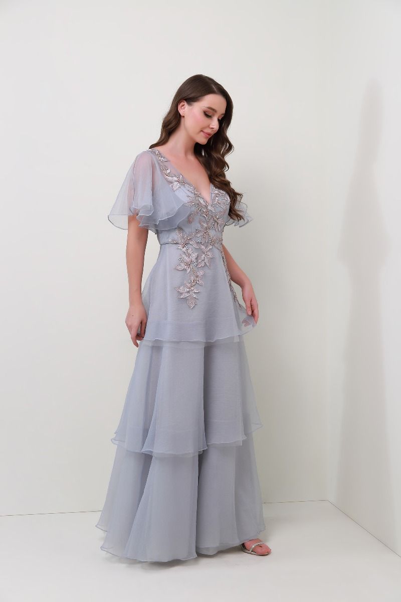 Tiered hem organza dress
