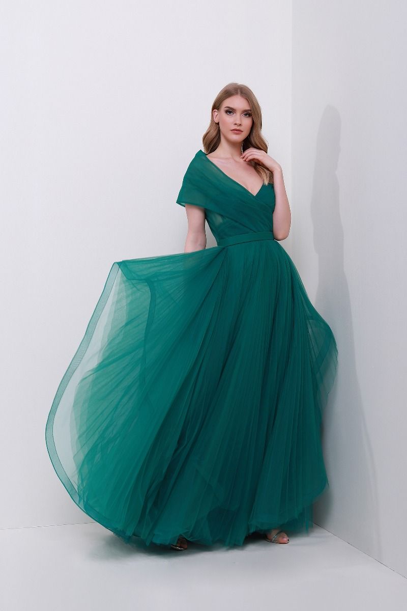Pleated mesh dress