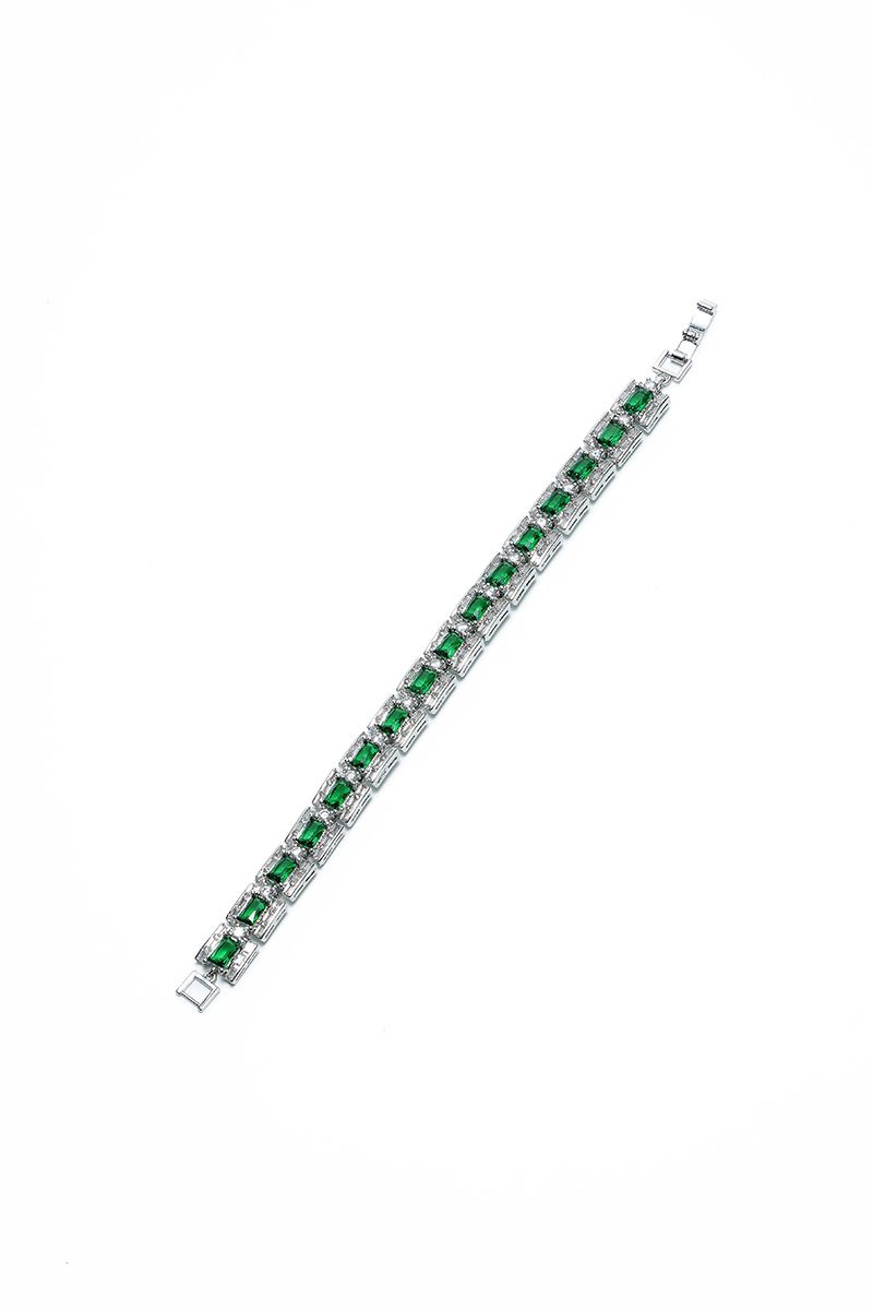 Green rhinestone bracelet
