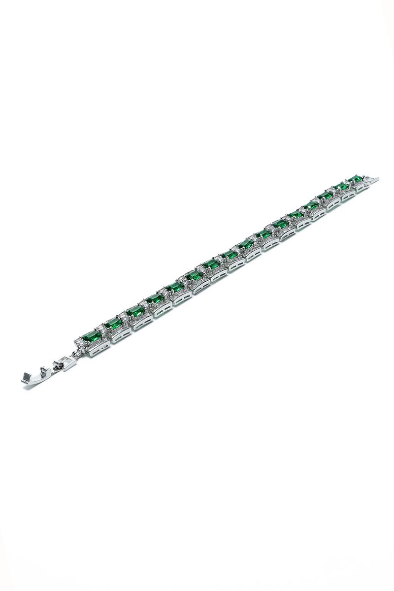 Green rhinestone bracelet