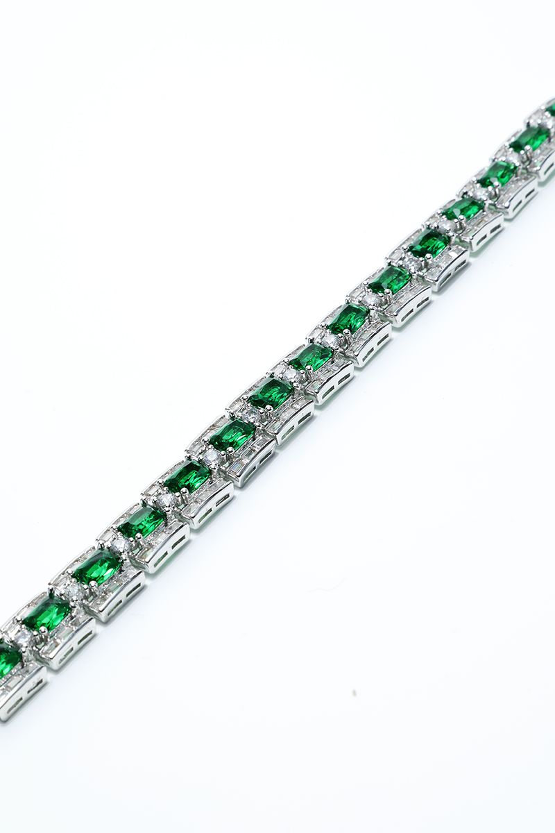 Green rhinestone bracelet