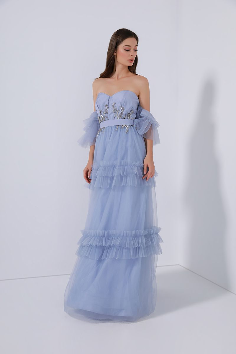 Tiered off-shoulder dress