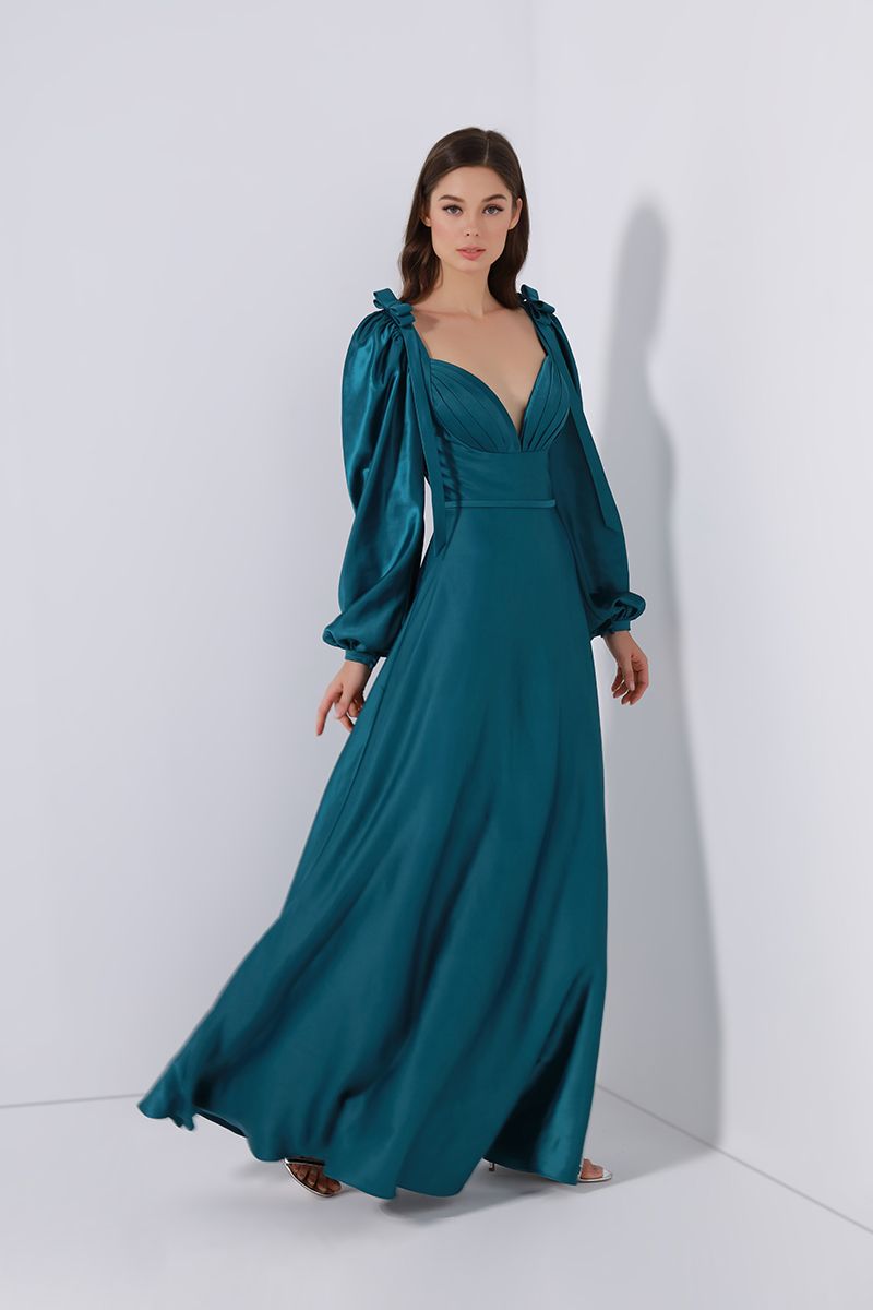 Royal long sleeves dress