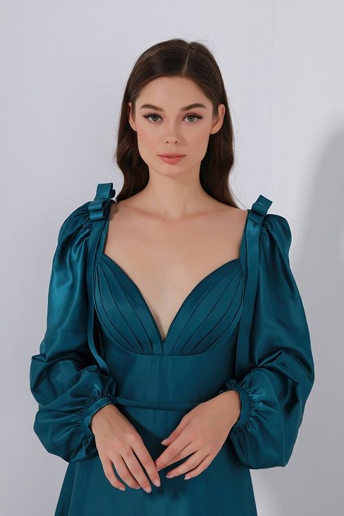 Royal long sleeves dress