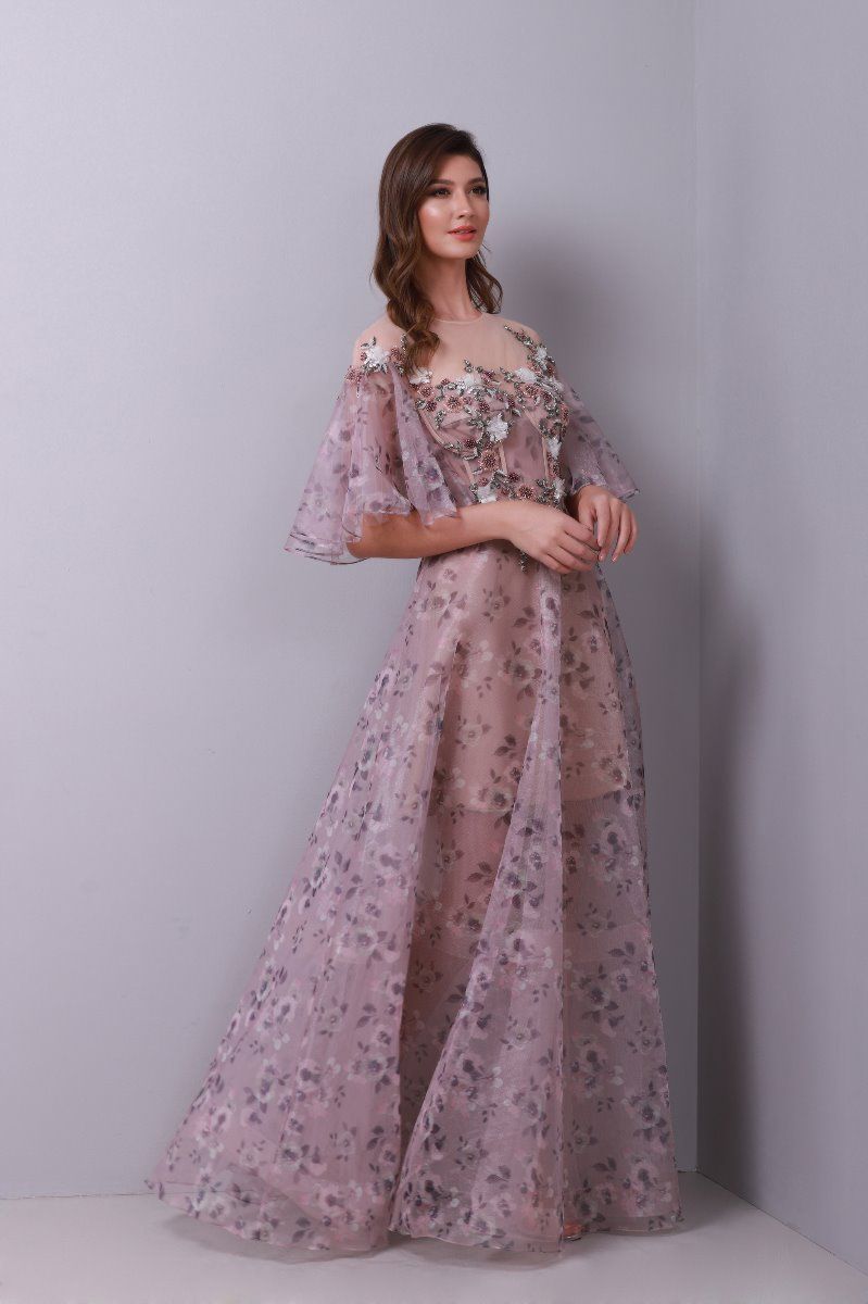 Floral print corset dress