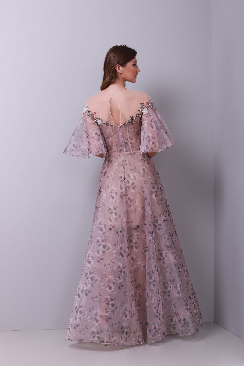 Floral print corset dress
