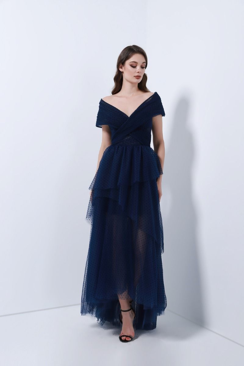 Unique crossed over bustier dress
