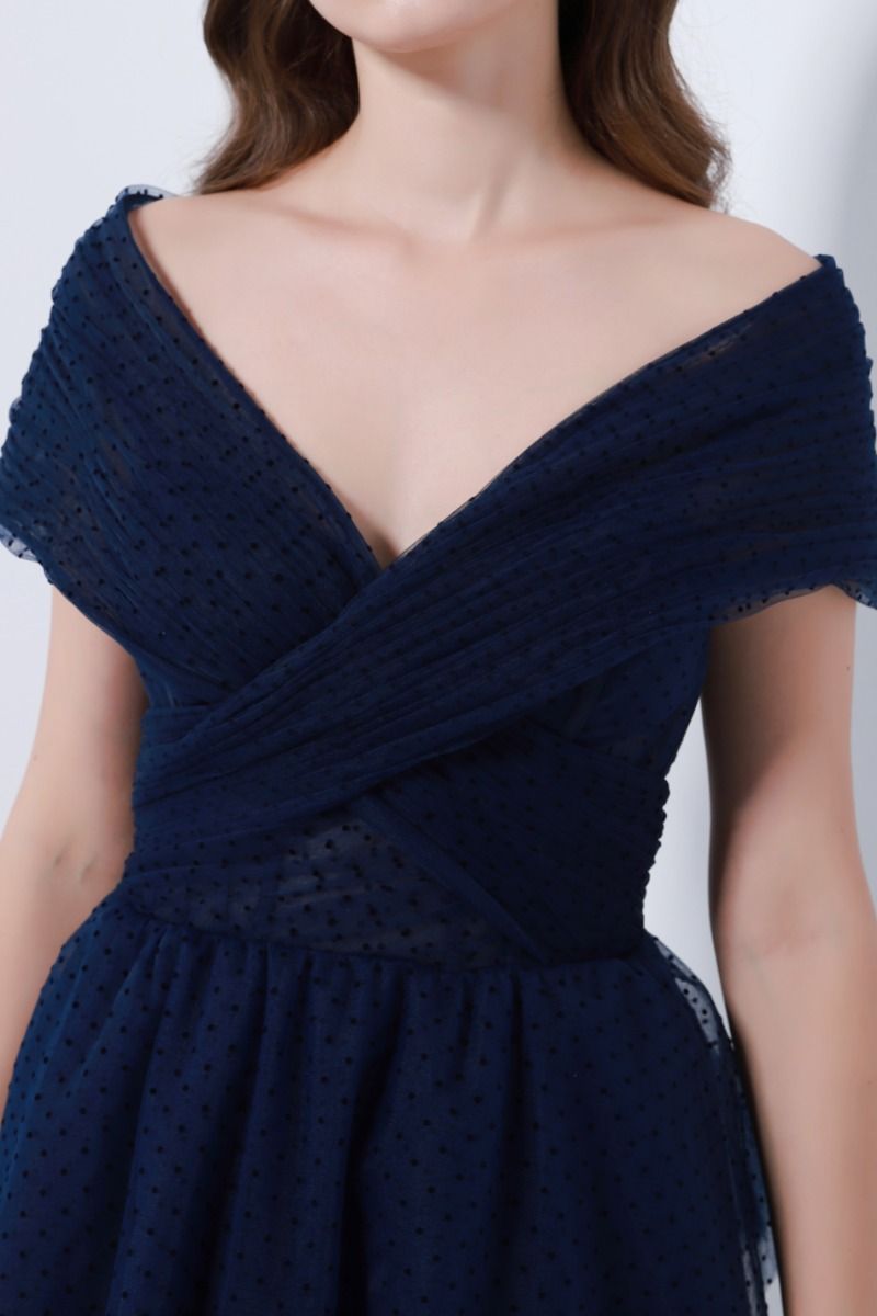 Unique crossed over bustier dress