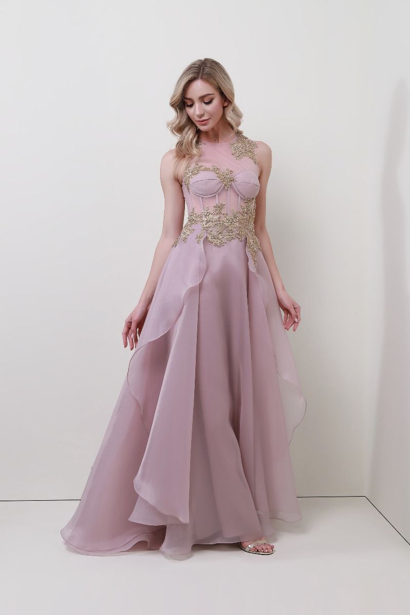 floral appliqué dress