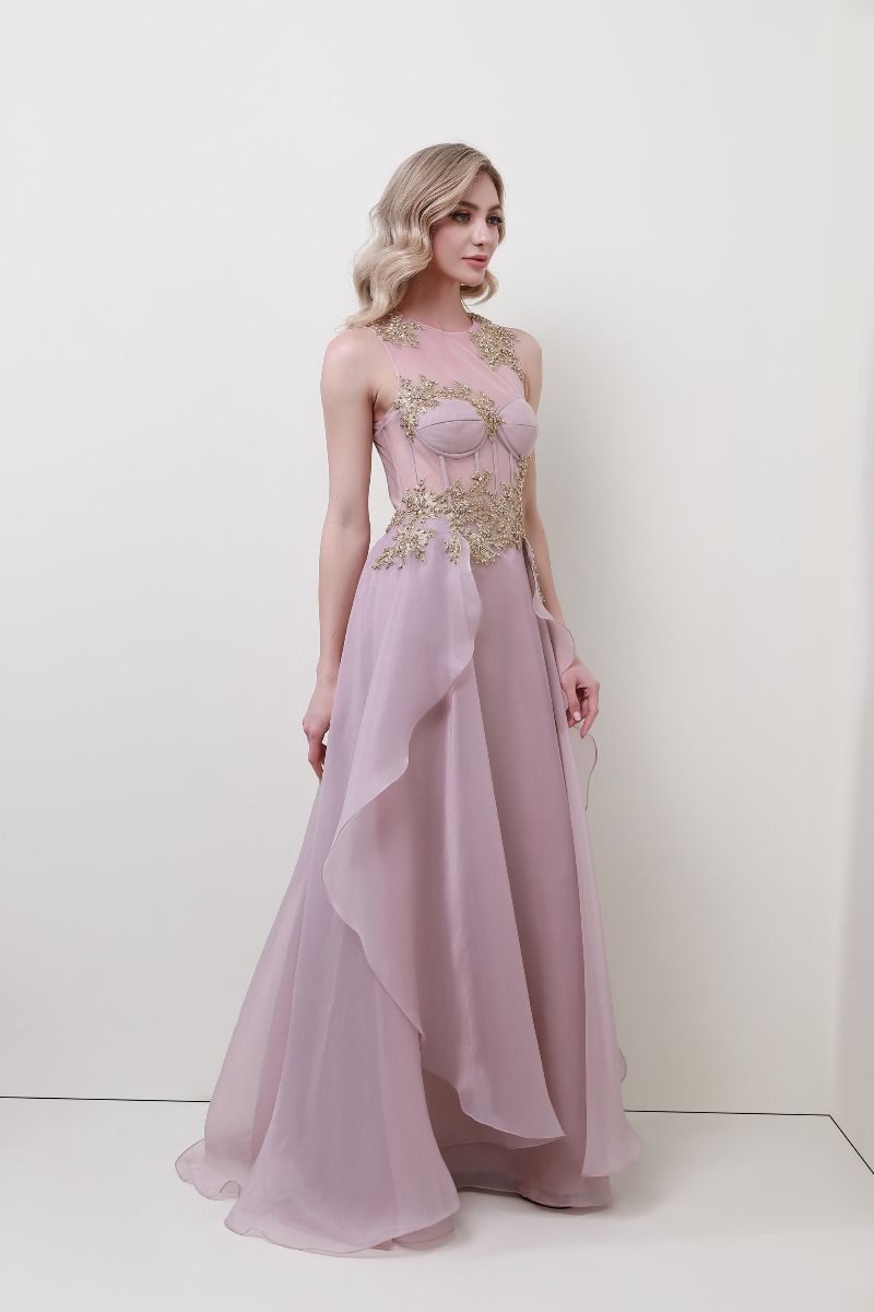 floral appliqué dress