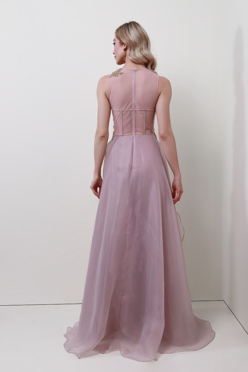 floral appliqué dress