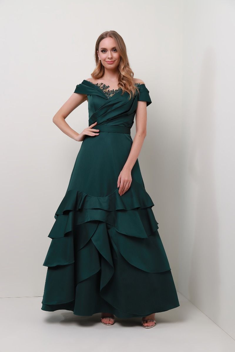 layered hem satin dress