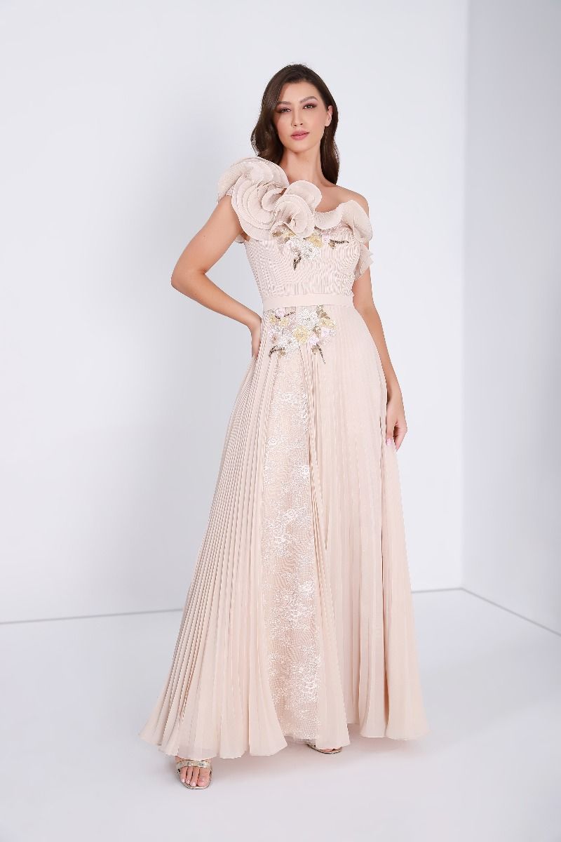 Pleated chiffon dress
