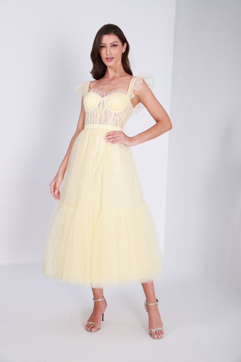 Frill sleeveless dress