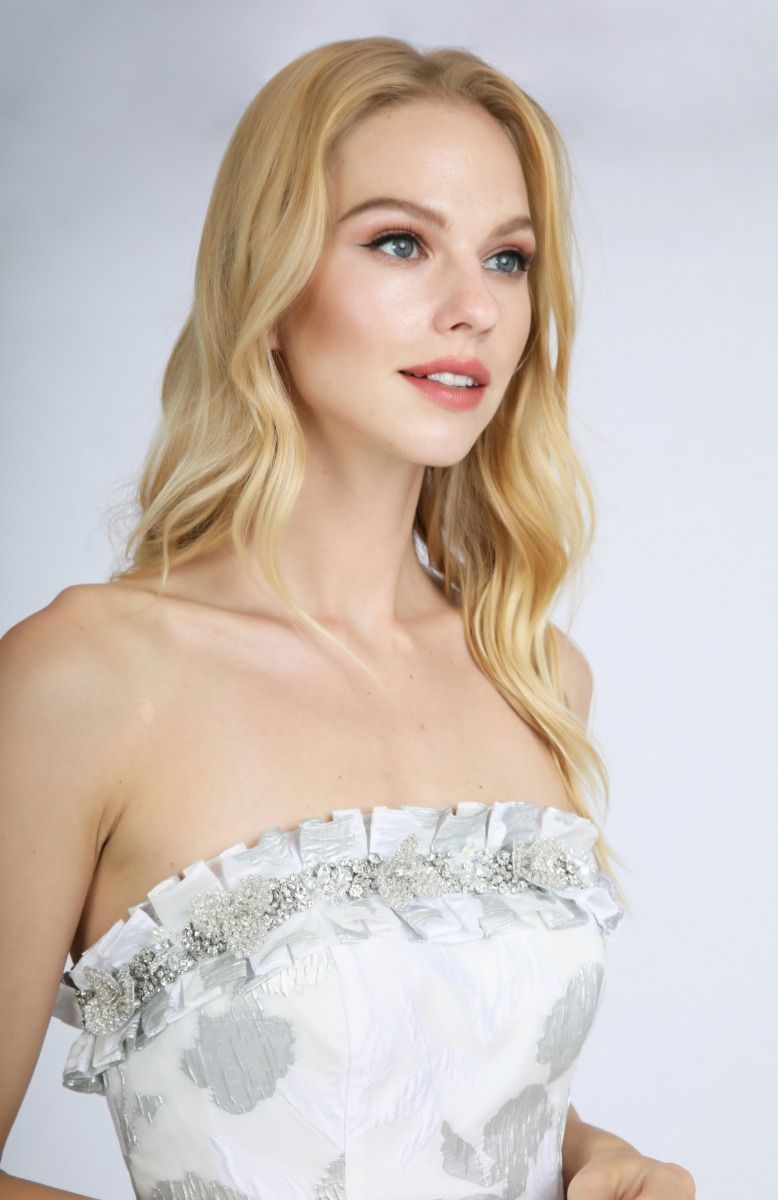 Embellished printed dress